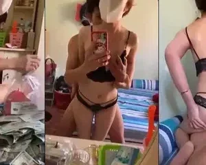 Bé sugar baby đập heo đất đếm tiền vui mừng quá làm luôn nháy đủ các tư thế